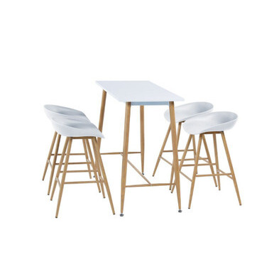 Anton Wooden Bar Table & 4 Sven Chairs - Furniturebox