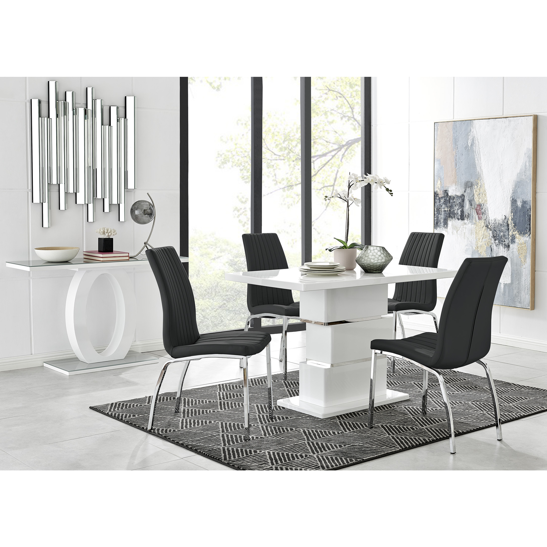 Apollo Dining Table & 4 Isco Chairs - Furniturebox