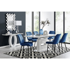 Arezzo Large Extending Dining Table and 6 Pesaro Black Leg Chairs