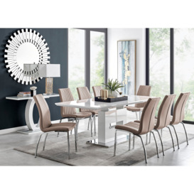 Arezzo Large Extending Dining Table and 8 Isco Chairs