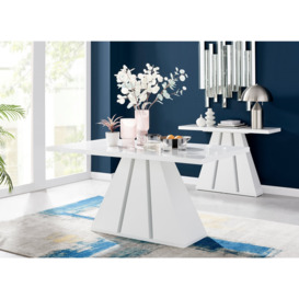 Athens 6 White Gloss Dining Table