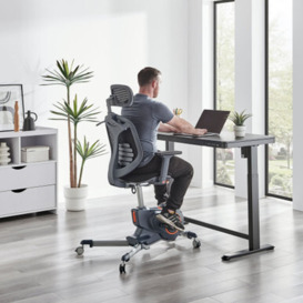 Atticus Adjustable Black Office Desk with Anneka Bike Chair