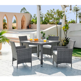 Barbados Outdoor Dining Set 4 Seat Grey