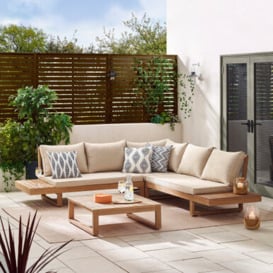 Brisa Solid Wood and Taupe Up To 6 Seat Sofa Set - Garden
