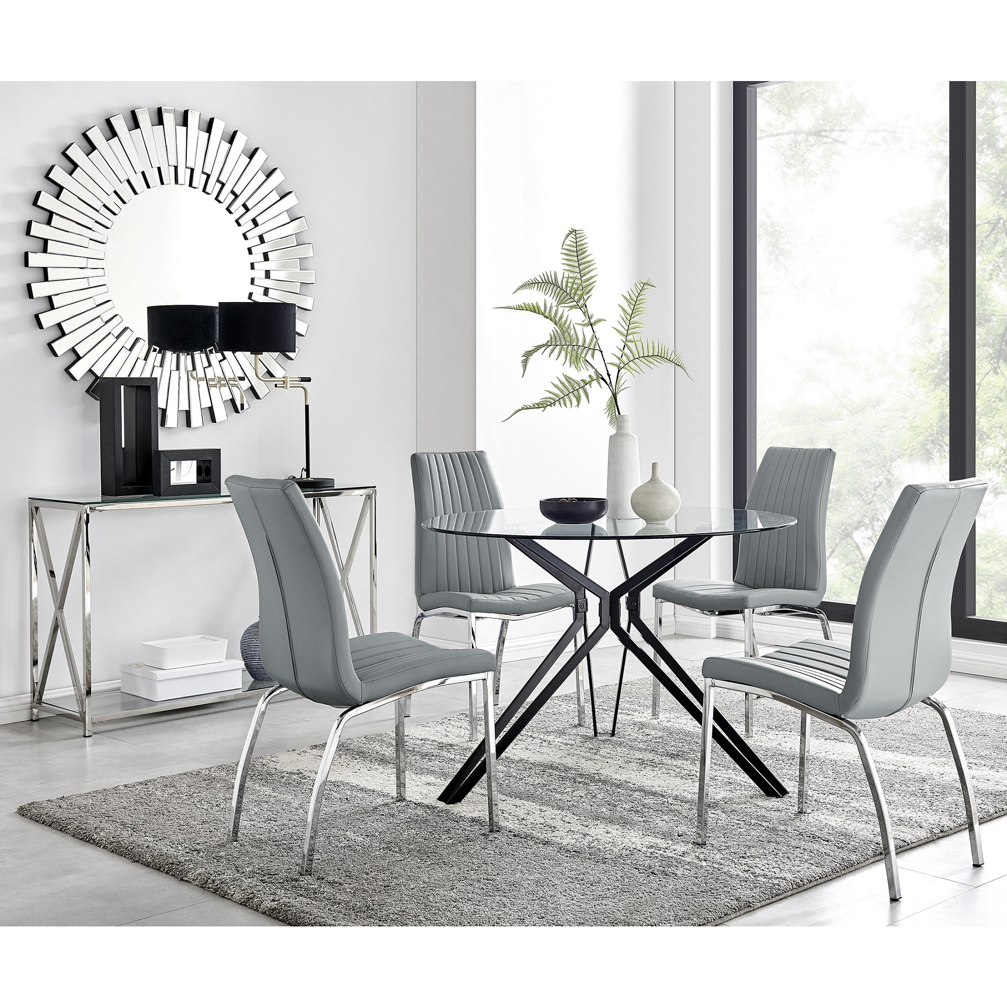 Cascina Dining Table and 4 Isco Chairs - Furniturebox