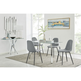 Cosmo Dining Table and 4 Corona Black Leg Chairs