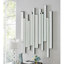 Crystalline Large Silver Contemporary Modern Wall Mirror