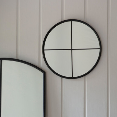 Elizabeth Small Black Round Wall Mirror