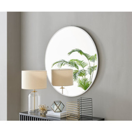 Emma 100cm Round White Frame Wall Mirror