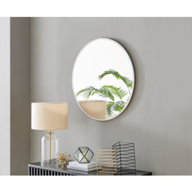 Emma 80cm Round White Frame Wall Mirror