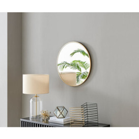 Emma 60cm Round Gold Frame Wall Mirror