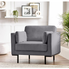 Evelyn Arm Chair Velvet Grey