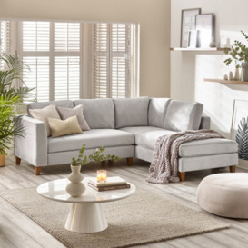 Foster L-Shape Sofa in Light Grey Velvet