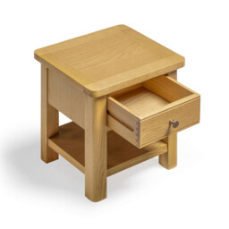 Belle 1 Drawer Solid Oak Wood Bedside Table - thumbnail 4