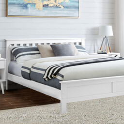 Azure White Solid Pine King Bed Frame - thumbnail 1