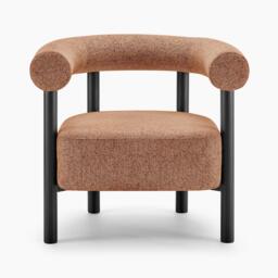 Furniturebox Mirabel Orange Fabric Accent Tub Chair, Polyester in Terracotta/Black/Orange - Size: 80x72x66 cm - thumbnail 4