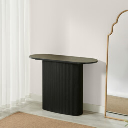 Penrose Rounded Black Wood Console Table - thumbnail 4