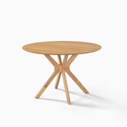 Mette Round Oak Veneer Wood 4-6 Seater Dining Table - thumbnail 2