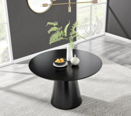 Palma Round Black Semi Gloss 4-6 Seater Dining Table - thumbnail 2