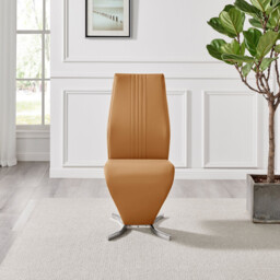 2x Willow Mustard Yellow Faux Leather 'Z' Dining Chairs - thumbnail 4