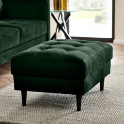 Jolene Emerald Green Velvet Footstool - thumbnail 2