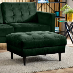 Jolene Emerald Green Velvet Footstool - thumbnail 4