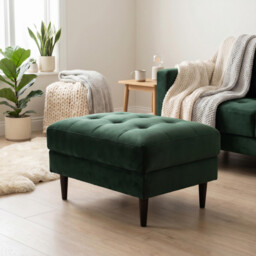 Jolene Emerald Green Velvet Footstool