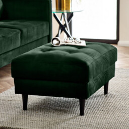 Jolene Emerald Green Velvet Footstool - thumbnail 3