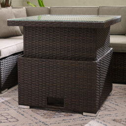 Orlando Brown Rattan Rising Garden Coffee to Dining Table - thumbnail 3