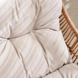 Furniturebox Tahiti Beige Garden Chair with Footstool, Rattan in Beige/Cream - Size: 71x92x78 cm - thumbnail 3