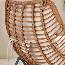 Furniturebox Tahiti Beige Garden Chair with Footstool, Rattan in Beige/Cream - Size: 71x92x78 cm - thumbnail 5