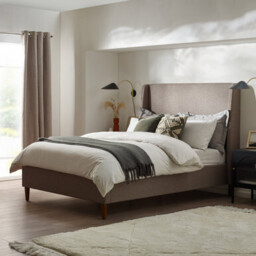 Hana Taupe Recycled Fabric Double Bed Frame