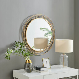 Saskia Gold Round Wall Mirror