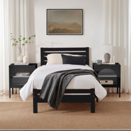 Declan Dark Grey Solid Pine Single Bed Frame - thumbnail 2