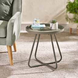 Lyon Green Metal Garden Round Side Table - thumbnail 2