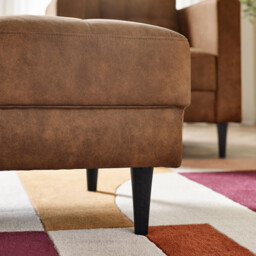 Jolene Tan Faux Leather Footstool - thumbnail 4