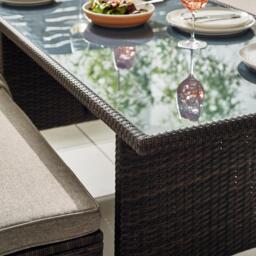 Furniturebox Marbella 9 Seat Sofa Garden Dining Set, Rattan in Brown - Size: 176x73x168 cm - thumbnail 3