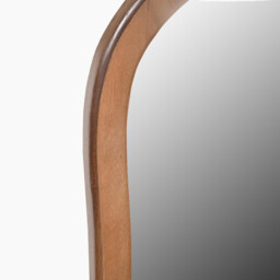 Yomi Walnut Wood Large 120x50cm Pebble Wall Mirror - thumbnail 2