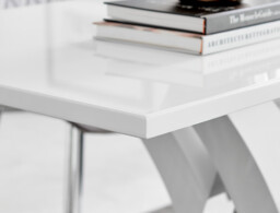 Atlanta 4 White Dining Table and 4 Pesaro Silver Leg Chairs - thumbnail 2