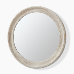 Rebecca Oak Wood Medium 80x80cm Round Wall Mirror - thumbnail 4