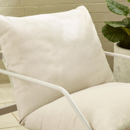 Syros Cream Metal & Fabric 4 Seat Garden Sofa Set - thumbnail 4