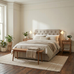 Hayden Beige Fabric Ottoman King Size Bed Frame - thumbnail 1