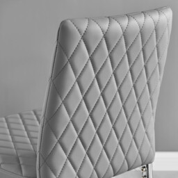 2x Milan Grey Faux Leather Counter Stools Silver Legs - thumbnail 3