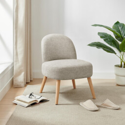 Minnie Grey and Beige Fabric Accent Chair - thumbnail 1