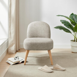 Minnie Grey and Beige Fabric Accent Chair - thumbnail 2