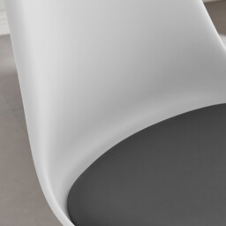 Oslo White and Grey Faux Leather Office Chair - thumbnail 3