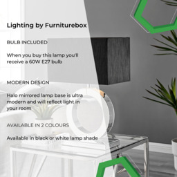 Chloe Mirror and Black Halo Table Lamp - thumbnail 2