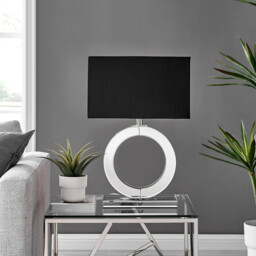 Chloe Mirror and Black Halo Table Lamp - thumbnail 4