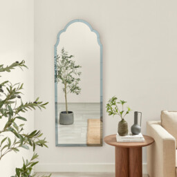 Opaline Smoked Blue - Grey Ornate Full Length Arch Wall Mirror - thumbnail 2