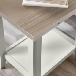 Eden Rectangular Whitewashed & Light Grey Wooden Side Table - thumbnail 3